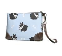EgoMed Boston Terrier Dog Pattern,Wristlet Bags PU Leather Clutch Womens Zip Purse Wallet Handbag with Wrist Strap