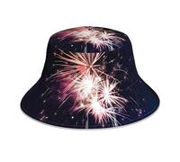 EgoMed Bucket Hat,Explosion Firework Pattern Unisex Night Reflective Hat Runner Cap Bucket Hat Fisherman Hats Travel