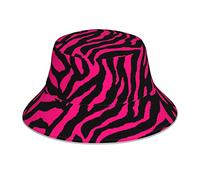 EgoMed Bucket Hat,Zebra Tiger Leopard Pink Unisex Night Reflective Hat Runner Cap Bucket Hat Fisherman Hats Travel