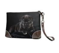EgoMed Cane Corso Pets Puppy Black Cane Corso,Wristlet Bags PU Leather Clutch Womens Zip Purse Wallet Handbag with Wrist Strap