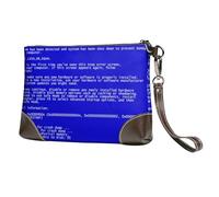 EgoMed Classic Blue Screen of Death Errors,Wristlet Bags PU Leather Clutch Womens Zip Purse Wallet Handbag with Wrist Strap