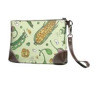 EgoMed Corn Peas Pod Beans Pod Caper,Wristlet Bags PU Leather Clutch Womens Zip Purse Wallet Handbag with Wrist Strap