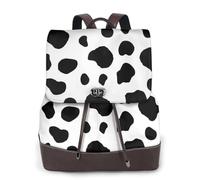 EgoMed Cow Spots,Women Backpack Waterproof Daypack Lightweight PU Leather Fashion Travel Backpack