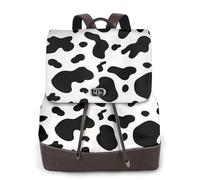 EgoMed Cow Spots,Women Backpack Waterproof Daypack Lightweight PU Leather Fashion Travel Backpack