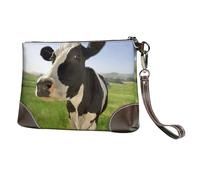 EgoMed Cows in The Pasture,Wristlet Bags PU Leather Clutch Womens Zip Purse Wallet Handbag with Wrist Strap