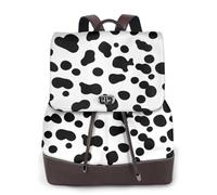 EgoMed Dalmatian Dog Pattern Or Cow Skin Texture,Women Backpack Waterproof Daypack Lightweight PU Leather Fashion Travel Backpack