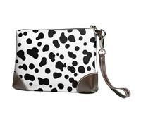 EgoMed Dalmatian Dog Seamless Pattern Or Cow Skin,Wristlet Bags PU Leather Clutch Womens Zip Purse Wallet Handbag with Wrist Strap