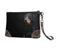 EgoMed Doberman Pinscher Pets Dogs Black Dogs Doberman,Wristlet Bags PU Leather Clutch Womens Zip Purse Wallet Handbag with Wrist Strap