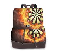 EgoMed Flaming Dartboard Fire Dart Board 3D,Women Backpack Waterproof Daypack Lightweight PU Leather Fashion Travel Backpack