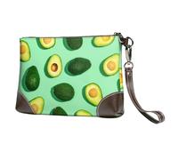 EgoMed Fresh Green Avocado Fitness People Exercise,Wristlet Bags PU Leather Clutch Womens Zip Purse Wallet Handbag with Wrist Strap