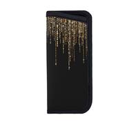 EgoMed Glasses Case,Anti-Scratch Spectacles Sleeve Portable Eyewear Case Sunglasses Case, Black Gold Sparkly Glitter