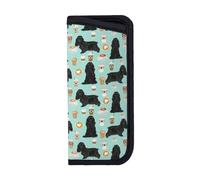 EgoMed Glasses Case,Anti-Scratch Spectacles Sleeve Portable Eyewear Case Sunglasses Case, Cocker Spaniel With Coffees Black Cocker Spaniel Dog