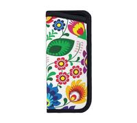EgoMed Glasses Case,Anti-Scratch Spectacles Sleeve Portable Eyewear Case Sunglasses Case, Flower Polish Folk Art
