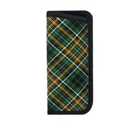 EgoMed Glasses Case,Anti-Scratch Spectacles Sleeve Portable Eyewear Case Sunglasses Case, Green Check Plaid Tartan