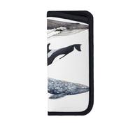 EgoMed Glasses Case,Anti-Scratch Spectacles Sleeve Portable Eyewear Case Sunglasses Case, Orca Humpback And Grey Whales
