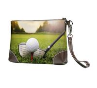 EgoMed Golfer,Wristlet Bags PU Leather Clutch Womens Zip Purse Wallet Handbag with Wrist Strap