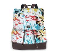 EgoMed Ink Splashes Abstract Pattern,Women Backpack Waterproof Daypack Lightweight PU Leather Fashion Travel Backpack
