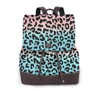 EgoMed Leopard Print, Leopard Pattern, Purple,Women Backpack Waterproof Daypack Lightweight PU Leather Fashion Travel Backpack