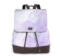 EgoMed Liquid Pastel Purple Marble,Women Backpack Waterproof Daypack Lightweight PU Leather Fashion Travel Backpack