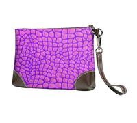 EgoMed Pink Crocodile Alligator Skin,Wristlet Bags PU Leather Clutch Womens Zip Purse Wallet Handbag with Wrist Strap