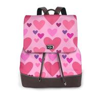EgoMed Pink Love Shape,Women Backpack Waterproof Daypack Lightweight PU Leather Fashion Travel Backpack