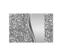 EgoMed Placemat,Table Mats Place Mats Waterproof Non-Slip Heat Resistant Washable Place Mats 6 pcs,Silver Faux Glitter Glam Bling