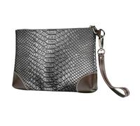 EgoMed Print Grey Snake Skin,Wristlet Bags PU Leather Clutch Womens Zip Purse Wallet Handbag with Wrist Strap