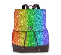 EgoMed Rainbow Looks Like With Sequin,Women Backpack Waterproof Daypack Lightweight PU Leather Fashion Travel Backpack