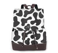 EgoMed Seamless Pattern With Spotted Cow,Women Backpack Waterproof Daypack Lightweight PU Leather Fashion Travel Backpack