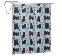 EgoMed Shower Curtain 60x72 Inch,Bathroom Decor Waterproof Fabric Shower Curtains with Hooks,Black Cavoodle Christmas Cavapoo Christmas Dog