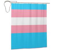 EgoMed Shower Curtain 60x72 Inch,Bathroom Decor Waterproof Fabric Shower Curtains with Hooks,Transgender Pride Flag Lgbt