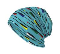 EgoMed Skull Cap,Knitted Hat Polyester Balaclava Slouchy Beanie Hat Running Hat, Rowing Oars in Water