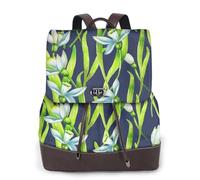 EgoMed Snowdrop Flowers,Women Backpack Waterproof Daypack Lightweight PU Leather Fashion Travel Backpack