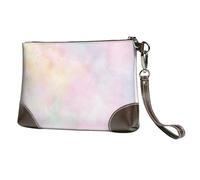 EgoMed Soft Pastel Bright Colored Calm Abstract The Arts,Wristlet Bags PU Leather Clutch Womens Zip Purse Wallet Handbag with Wrist Strap