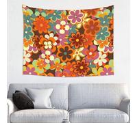 EgoMed Tapestry, Wall Tapestry Durable Wall Decoration Tapestry Home Decoration 73X95 CM,Retro 70S Colorful Floral Printed