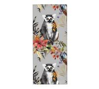 EgoMed Towel 30 x 70 cm,Hand Towel, Soft Bath hand towels for Kitchen Hotel Gym Laundry Room，Animals Lemur Flowers Pattern