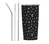 EgoMed Travel Mug,20 Oz Stainless Steel Insulated Tumbler Coffee Cup Car Cup Travel Bottle, Goth Occult Pattern