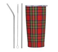 EgoMed Travel Mug,20 Oz Stainless Steel Insulated Tumbler Coffee Cup Car Cup Travel Bottle, Scottish Clan Stewart Tartan Plaid
