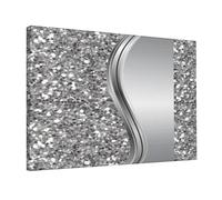 EgoMed Wall Art Prints, Canvas Wall Art hanging Painting for Home Decor Living Room 30X45CM,Silver Faux Glitter Glam Bling
