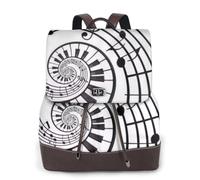 EgoMed Watercolor Abstract Piano Keys,Women Backpack Waterproof Daypack Lightweight PU Leather Fashion Travel Backpack