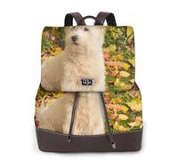 EgoMed Westie Autumn West Highland White Terrier Dogs,Women Backpack Waterproof Daypack Lightweight PU Leather Fashion Travel Backpack