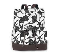 EgoMed Whale Orca Killer,Women Backpack Waterproof Daypack Lightweight PU Leather Fashion Travel Backpack