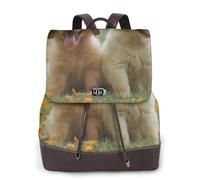 EgoMed Yellow Labrador Retriever Puppies,Women Backpack Waterproof Daypack Lightweight PU Leather Fashion Travel Backpack