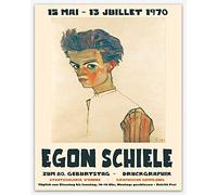 Egon Schiele Famous Art Prints - Egon Schiele Museum Poster Aesthetic Room Decor | Trendy Wall Art for Home Decor, Bedroom, Living Room Decor Vintage Portrait Minimalist Wall Art (11.7 x 16.5 (A3))
