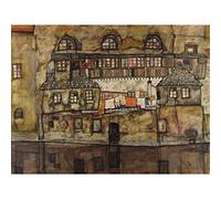 Egon Schiele House Wall On The River Large Art Print Poster Wall Decor Premium Mural
