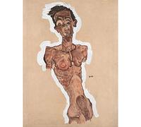 Egon Schiele Nude Self Portrait Large Wall Art Print Canvas Premium Poster Mural