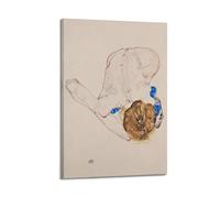 Egon Schiele (Nude with Blue Stockings, Bending Forward) Canvas Wall Art Poster 20x30inch