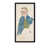 Egon Schiele One Year Volunteer Lance Corporal Painting Long Framed Art Print Wall Poster 25x12 inch