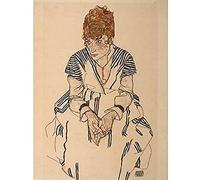 Egon Schiele Portrait Of The Artists Sister In Law Art Print Canvas Premium Wall Decor Poster Mural