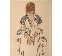 Egon Schiele Portrait Of The Artists Sister In Law Large Wall Art Print Canvas Premium Poster Mural